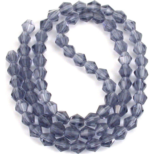 Bicone Faceted Glass Beads Blue 4mm 1 Strand
