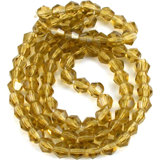 Bicone Faceted Glass Beads Olive Green 4mm 1 Strand
