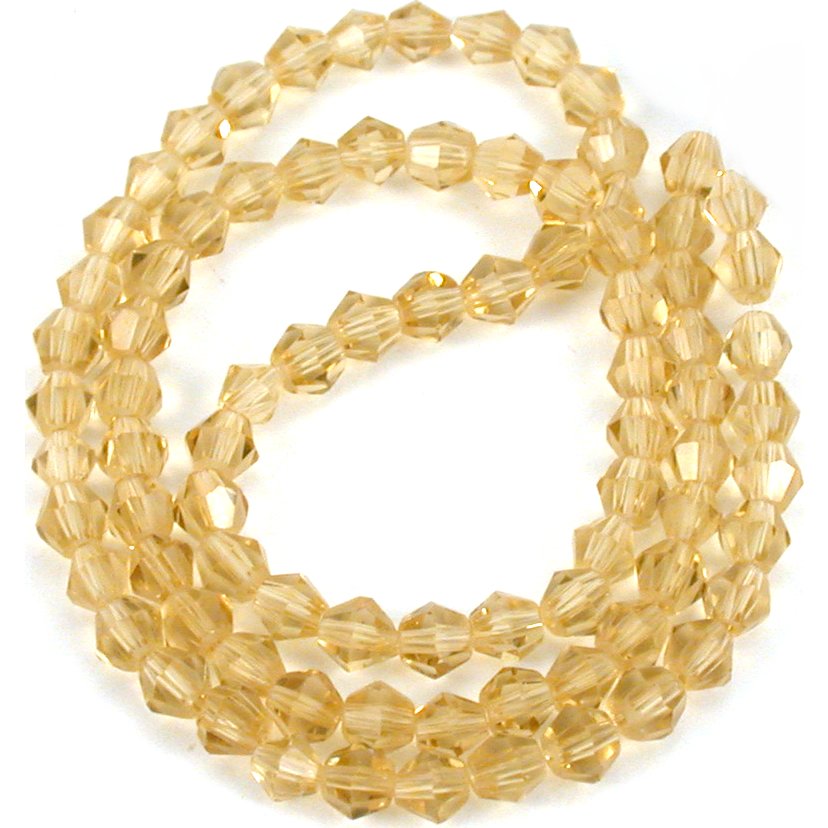 Bicone Faceted Glass Beads Yellow 4mm 1 Strand