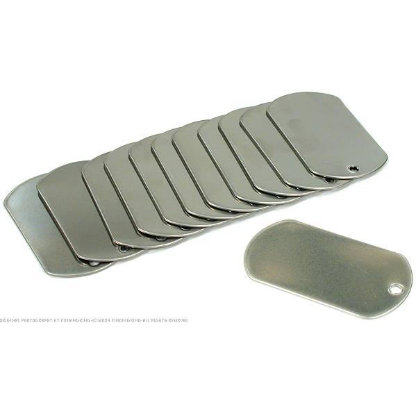 Dog Tag Stainless Steel 50.5mm 12Pcs