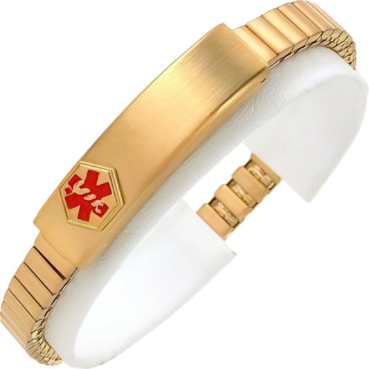 Medical ID Information Bracelet Gold Plated 7"