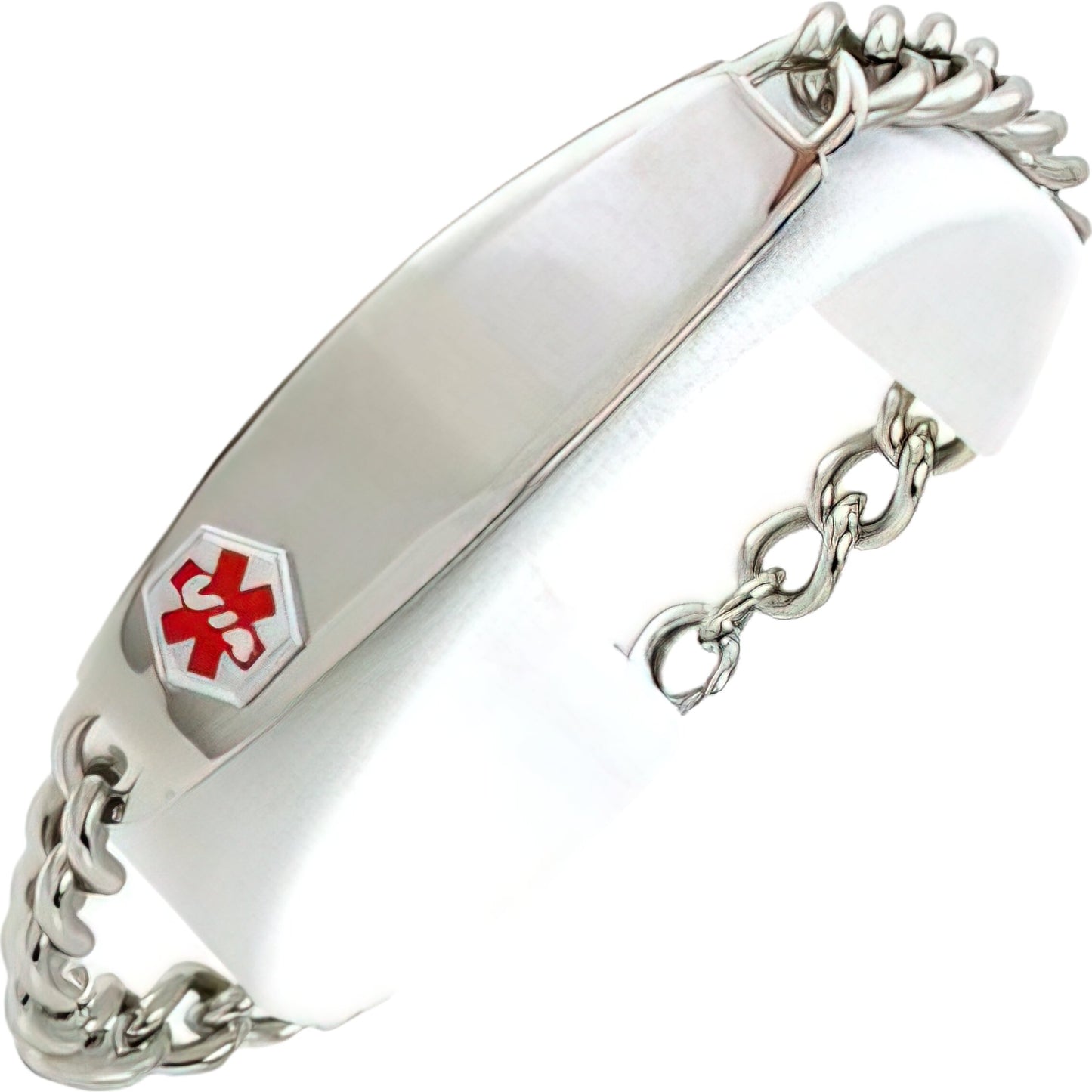 8" & 7" Stainless Steel Medical ID Information Bracelets Kit 2 Pcs