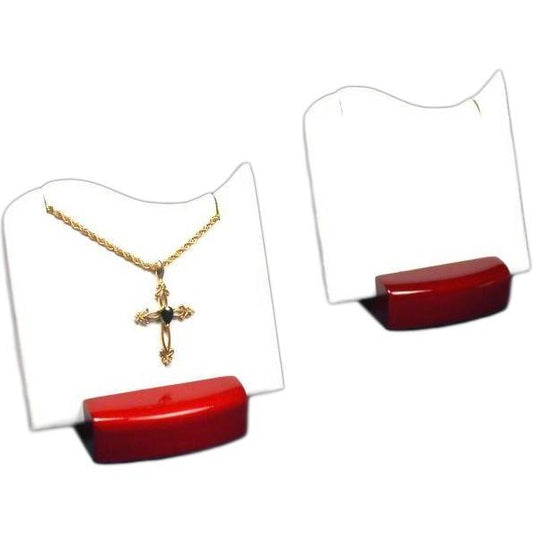 2 White Pendant Displays With Rosewood Finish