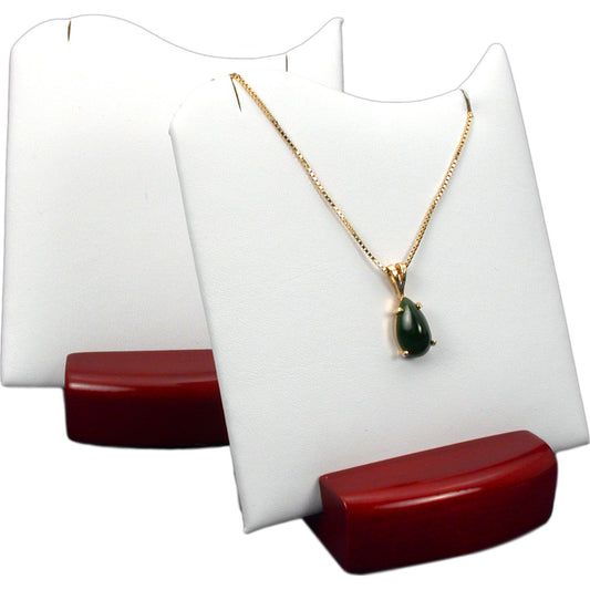 2 White Pendant Displays With Rosewood Finish
