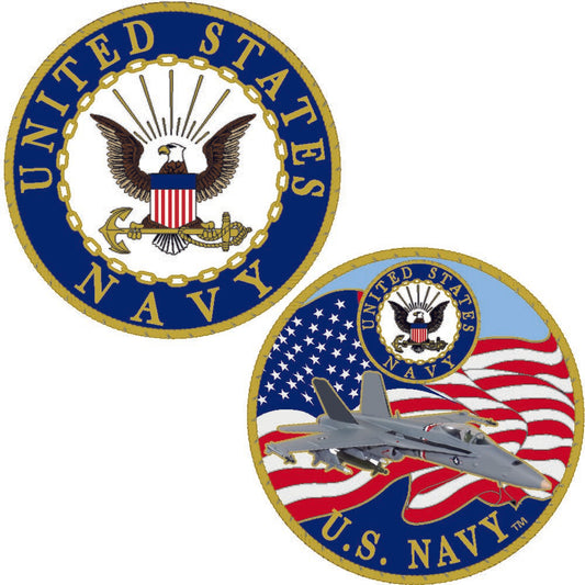 CH1301 U.S. Navy Logo and Aircraft Challenge Coin (1-3/4'')