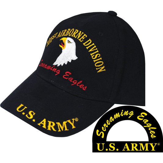 U.S. Army 101st Airborne Screaming Eagles Hat Black