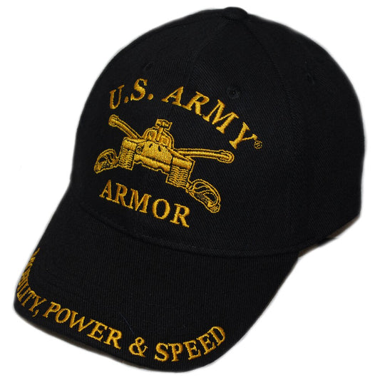 CP00116 Black U.S. Army Armor "Mobility, Power, and Speed" Cap