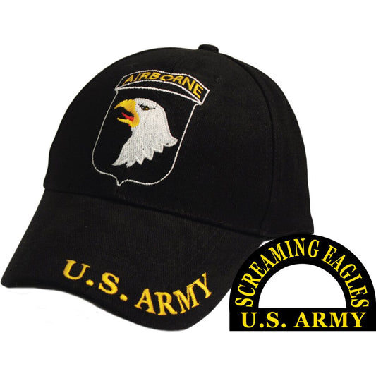 CP00129 Black U.S. Army 101st Airborne "Screaming Eagles" Cap