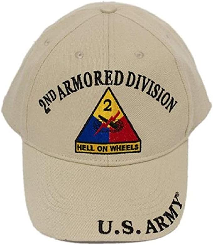 U.S. Army 2nd Armored Division Hell On Wheels Direct Embroidered Tan Hat