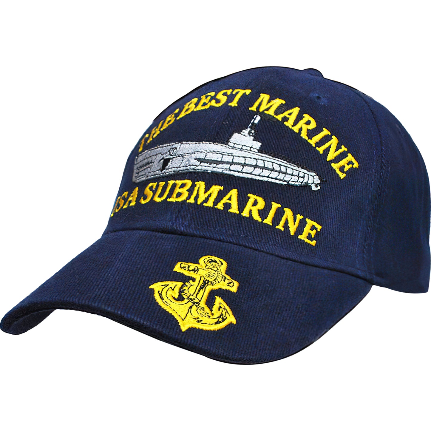The Best Marine is A Submarine Anchor Hat Cap Blue