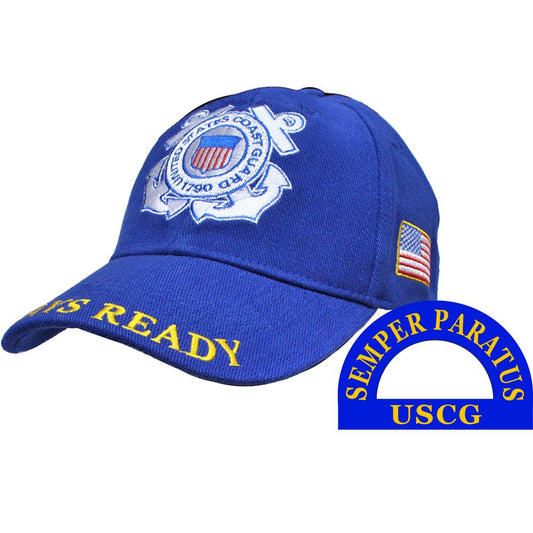 United States Coast Guard Logo Always Ready Hat Cap Blue