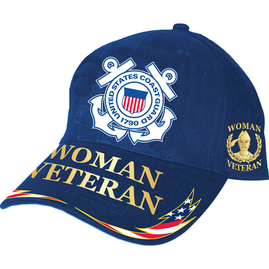 U.S. Coast Guard Woman Veteran Hat Cap Blue