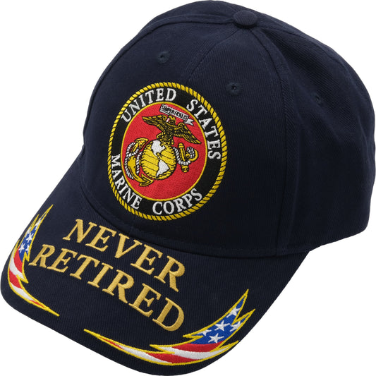 U.S. Marines Never Retired Semper Fi Hat Cap Blue