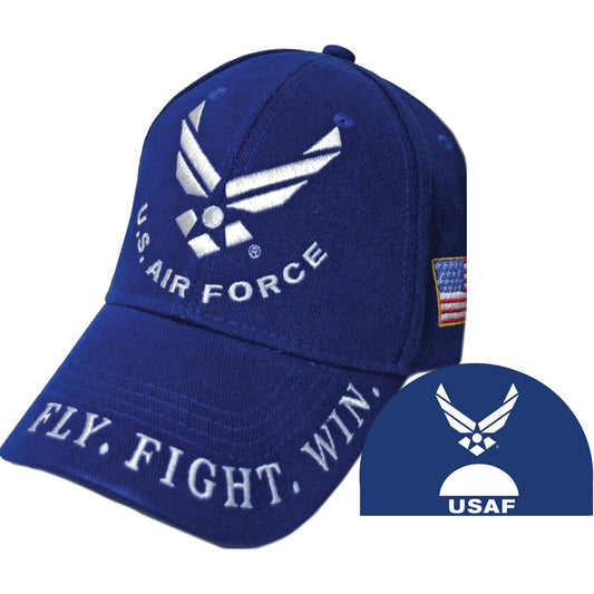 CP00408 Blue U.S. Air Force "Fly. Fight. Win." Cap w/ Embroidered Symbol