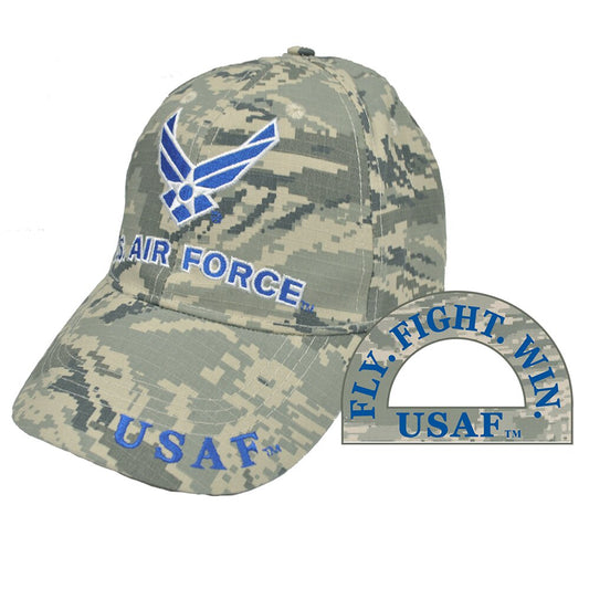 CP00409 Camo U.S. Air Force "Fly. Fight. Win." Cap w/ Embroidered Symbol