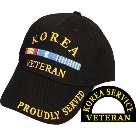 Korea Veteran Proudly Served Hat Black