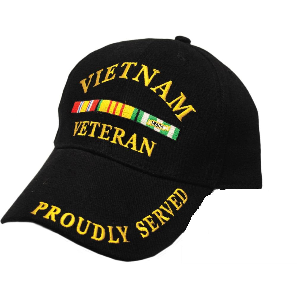 Vietnam Veteran Proudly Served Hat Black
