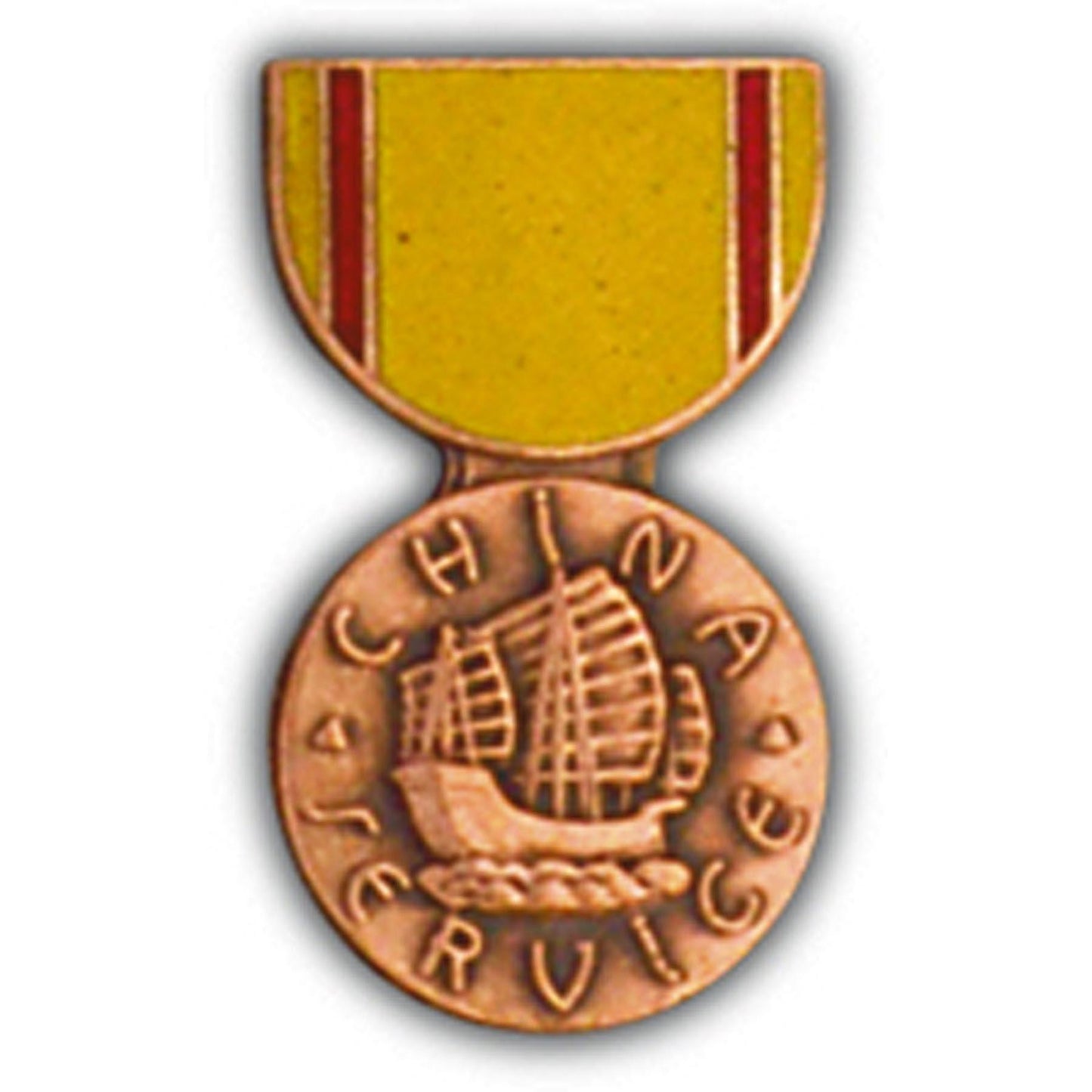 China Service Medal Pin 1 3/16"