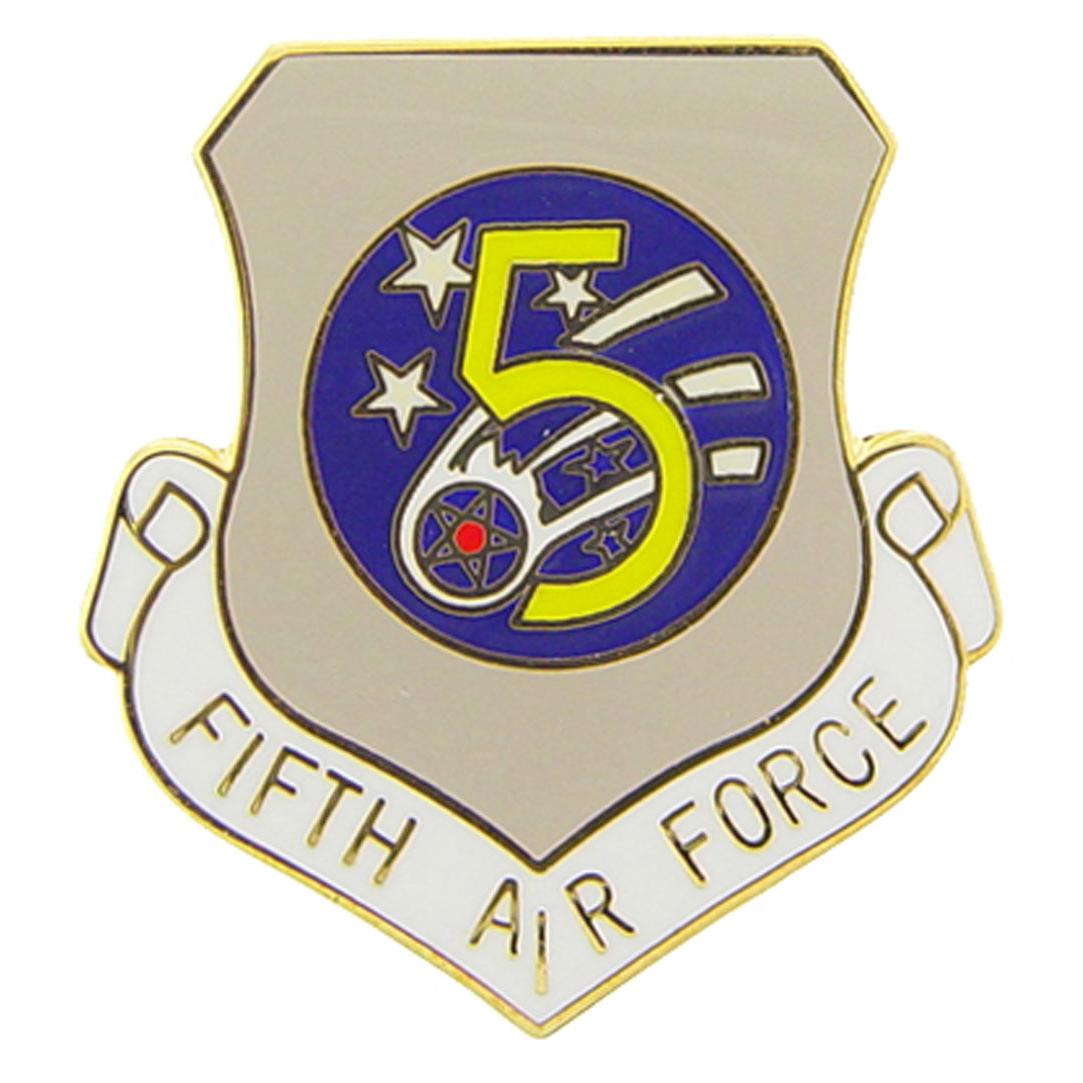 U.S. Air Force 5th Air Force Shield Pin 1"