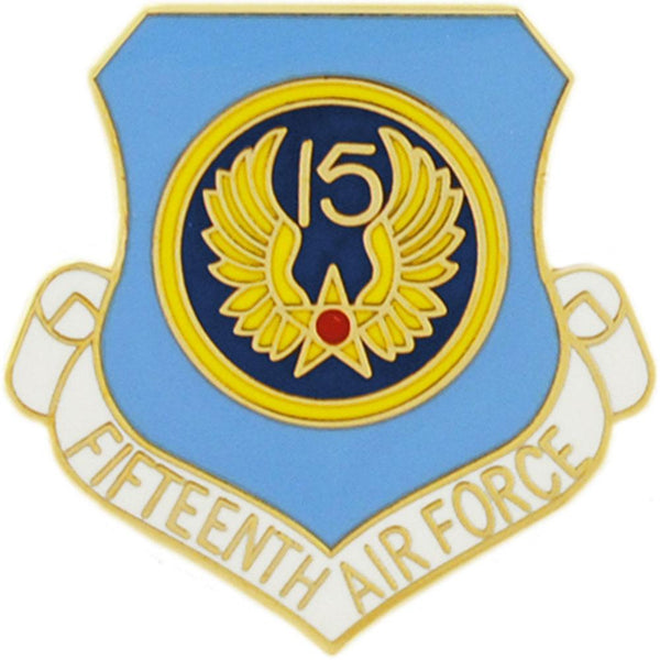 U.S. Air Force 15th Air Force Shield Pin 1