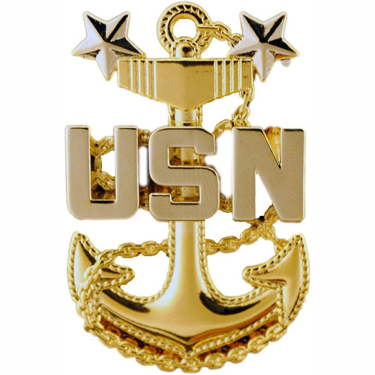 U.S. Navy Master Chief Petty Officer Emblem Pin 1 3/4"