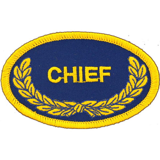 Chief Oval Patch Blue & Yellow 3"