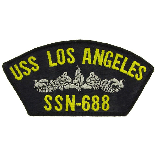 USS Los Angeles SSN-688 Patch Blue & Yellow 2 1/4" x 4"