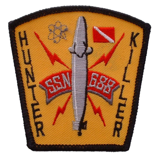 U.S. Navy Hunter Killer Sub Patch Black & Yellow 3"