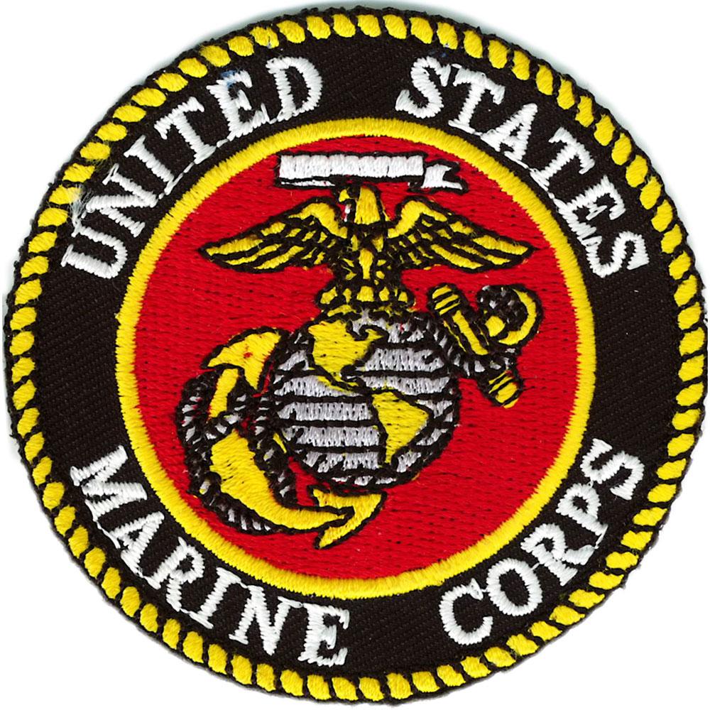 U.S.M.C. Logo Patch Red & Yellow 3"