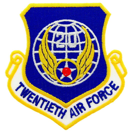 U.S. Air Force 20th Air Force Shield Patch Blue Yellow