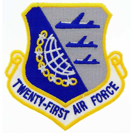 U.S. Air Force 21st Air Force Shield Patch Blue Gray