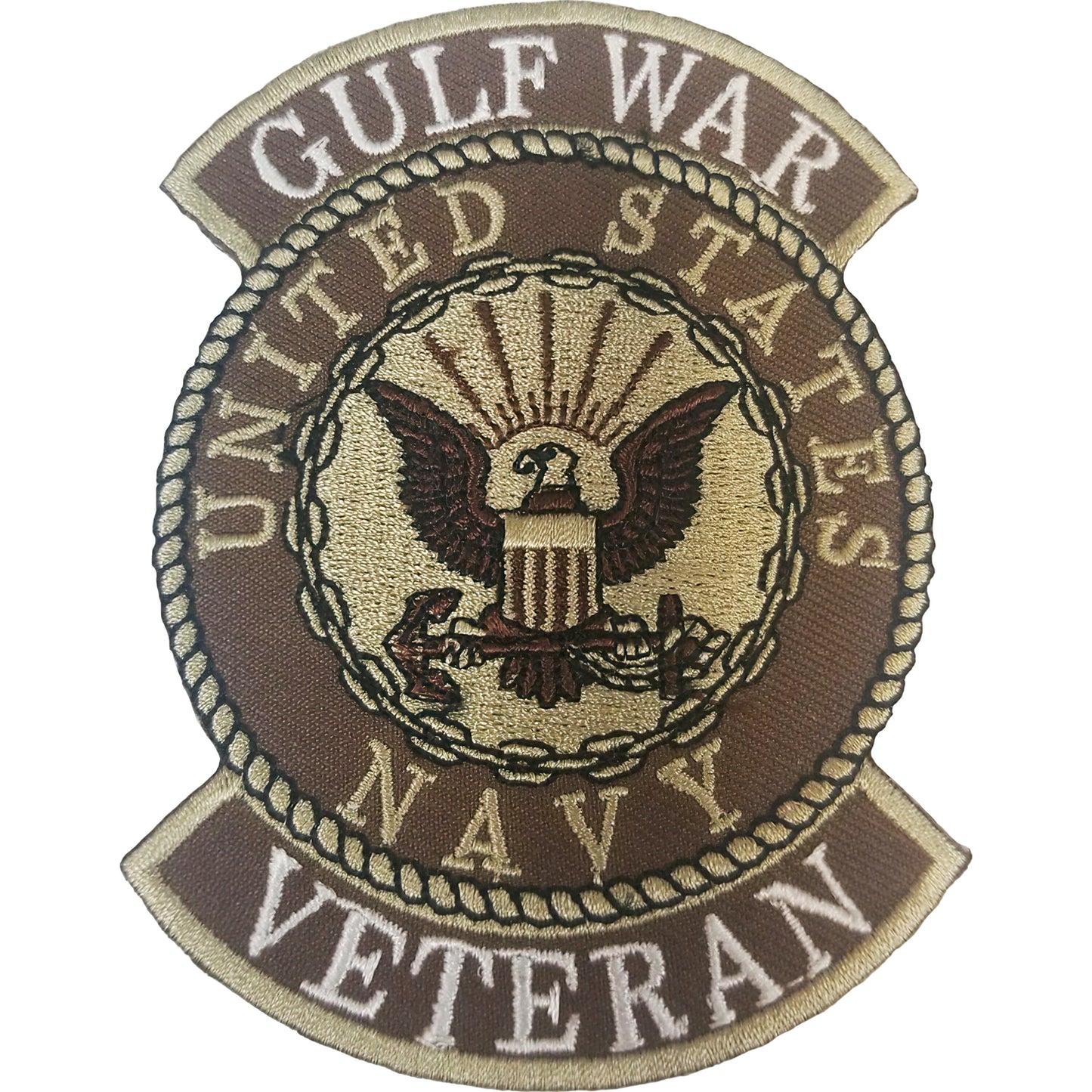 U.S. Navy Gulf War Veteran Patch Brown 3 1/8"