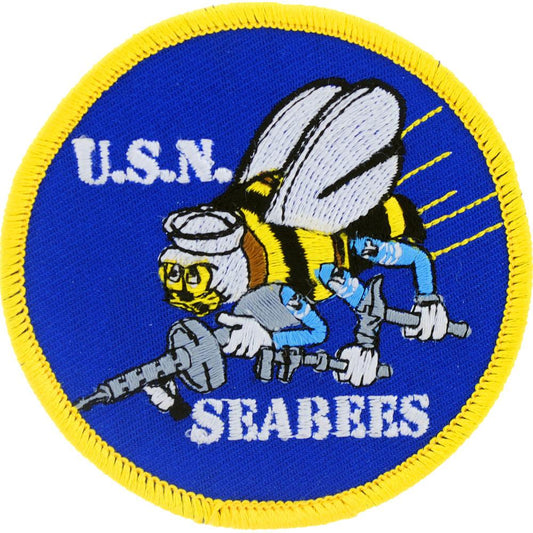 U.S. Navy Seabees Patch Blue & White 3"