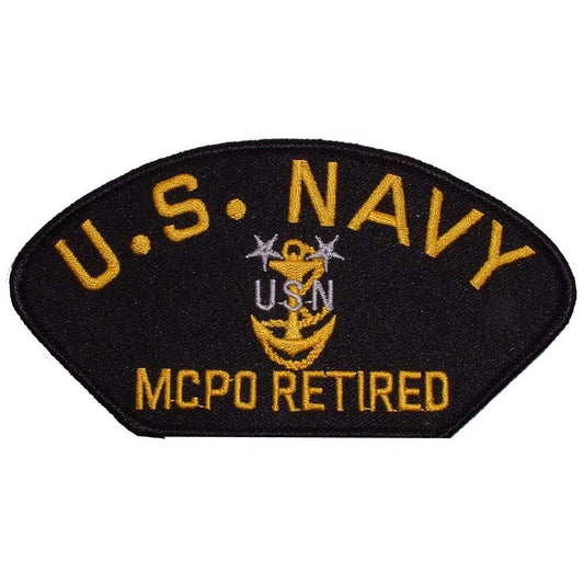 U.S. Navy MCPO Retired Hat Patch 2 3/4" x 5 1/4"