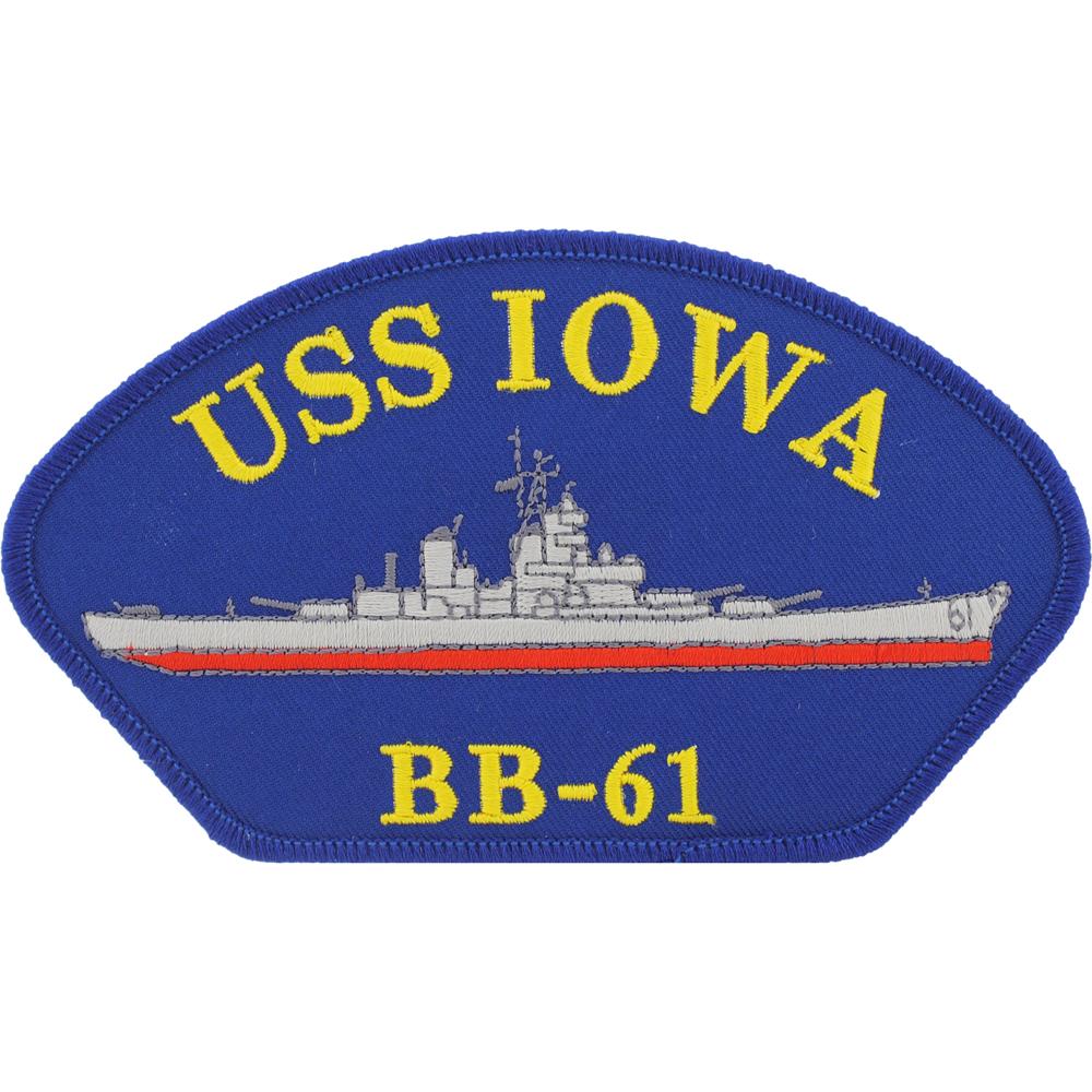 U.S. Navy USS Iowa BB-61 Hat Patch 2 3/4" x 5 1/4"