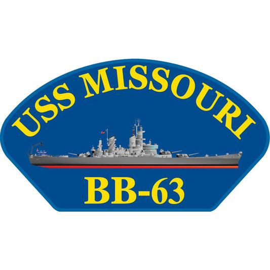 U.S. Navy USS Missouri BB-63 Hat Patch 2 3/4" x 5 1/4"