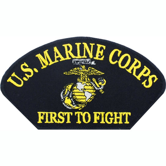 U.S.M.C. Globe & Anchor Hat Patch Black 2 3/4" x 5 1/4"