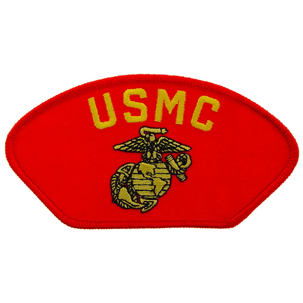 U.S.M.C. Globe & Anchor Hat Patch Red & Yellow 2 3/4"