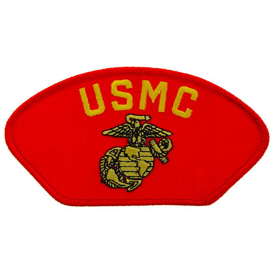 U.S.M.C. Globe & Anchor Hat Patch Red & Yellow 2 3/4"