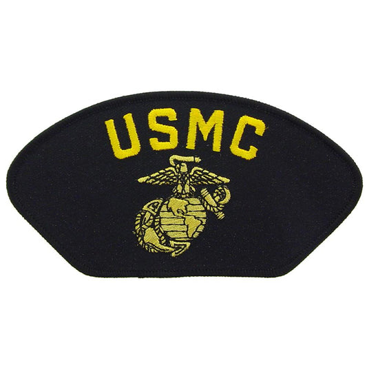 U.S.M.C. Globe & Anchor Hat Patch Black & Yellow 2 3/4"