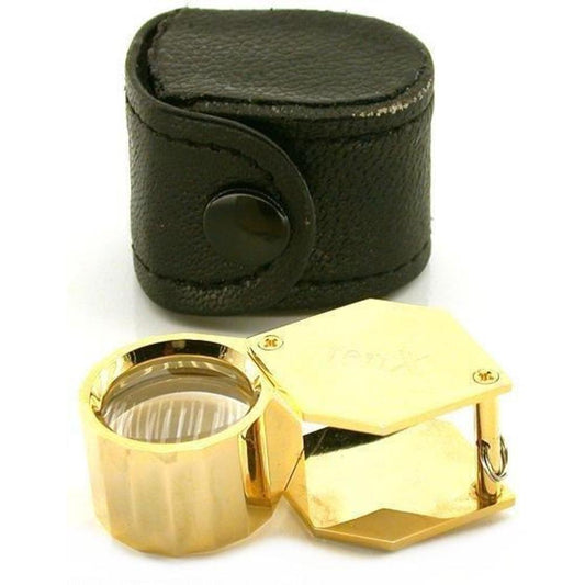 10x Hexagon Loupe Gold Tone 21mm