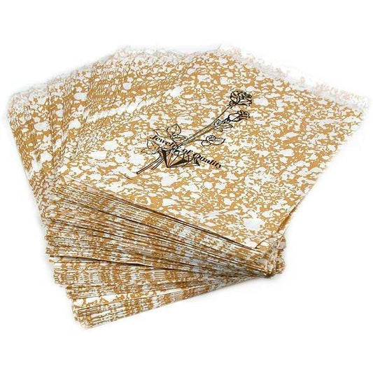 100 Gold Color Paper Gift Shopping   Sales Bags 4" x 6"
