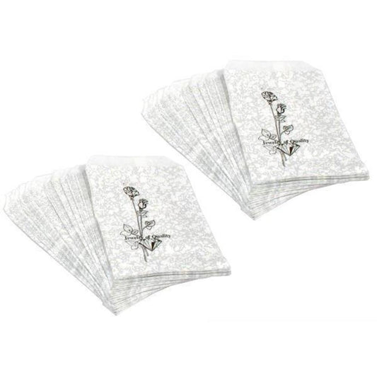 Paper Gift Bags Silver Color 6" 100Pcs