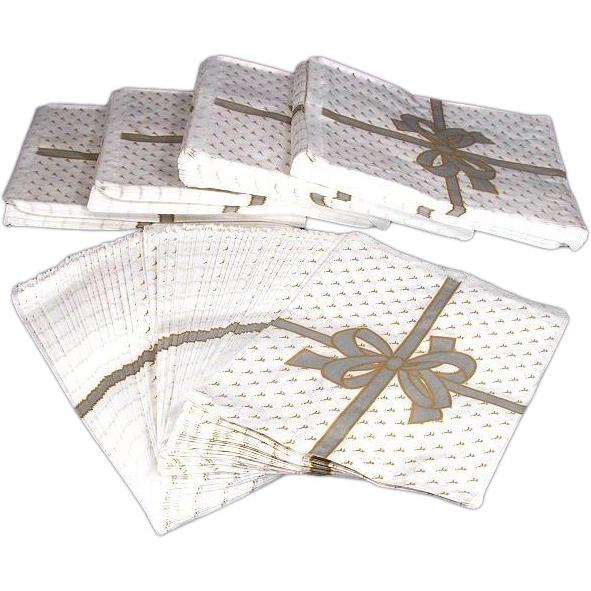 500 Silver Bow Paper Gift Bags Shopping Tote Sales Bag 8.5 x 11"