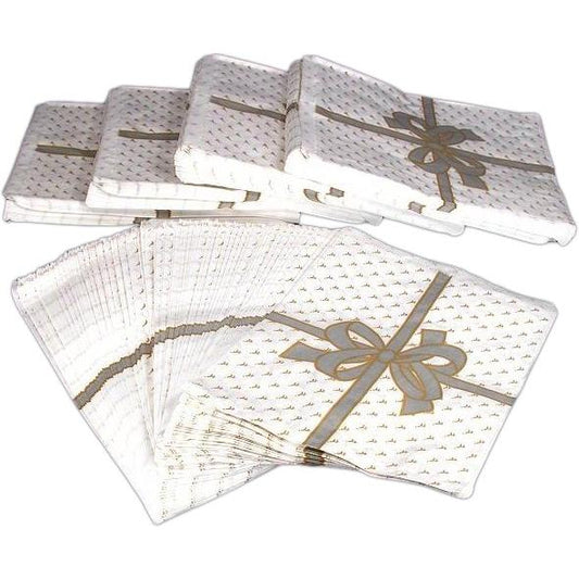 500 Silver Bow Paper Gift Bags Shopping Tote Sales Bag 8.5 x 11"