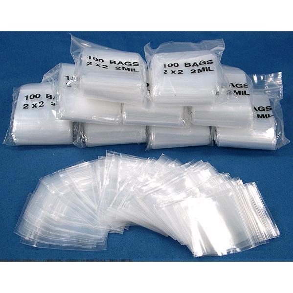 1000 Zipper Poly Bag Resealable Plastic Shipping Bags 2"x 2"