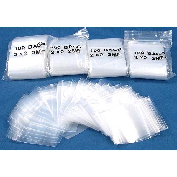500 Zipper Poly Bag Resealable Plastic Shipping Bags 2"x 2"