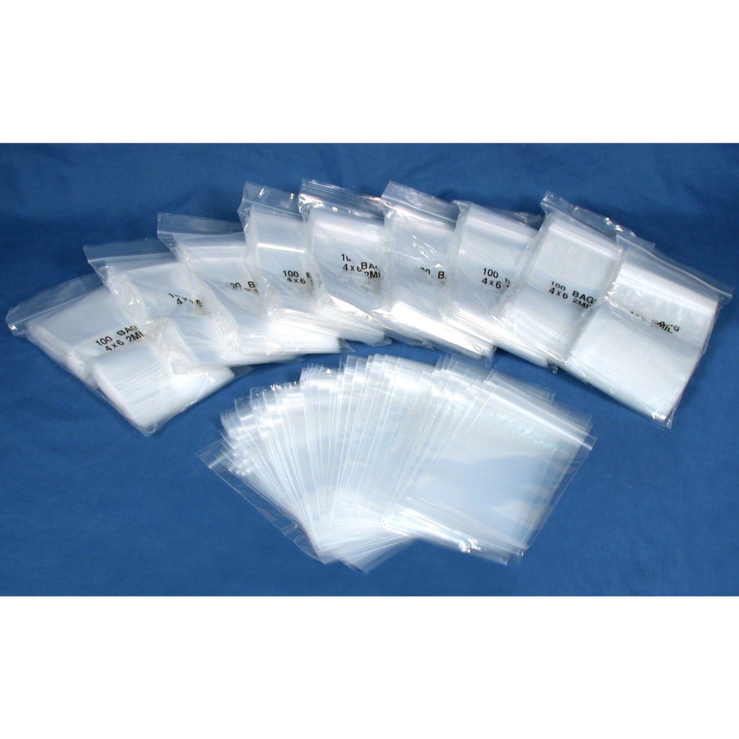 1000 Poly Bag 2 Mil Clear Envelopes Zipper Shipping Bags 4" x 6"