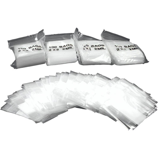 White Block Resealable Bags 2" 500Pcs