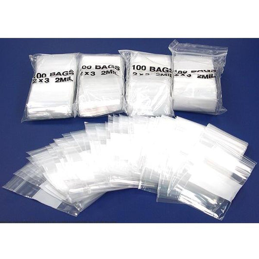 White Block Resealable Bags 3" 500Pcs